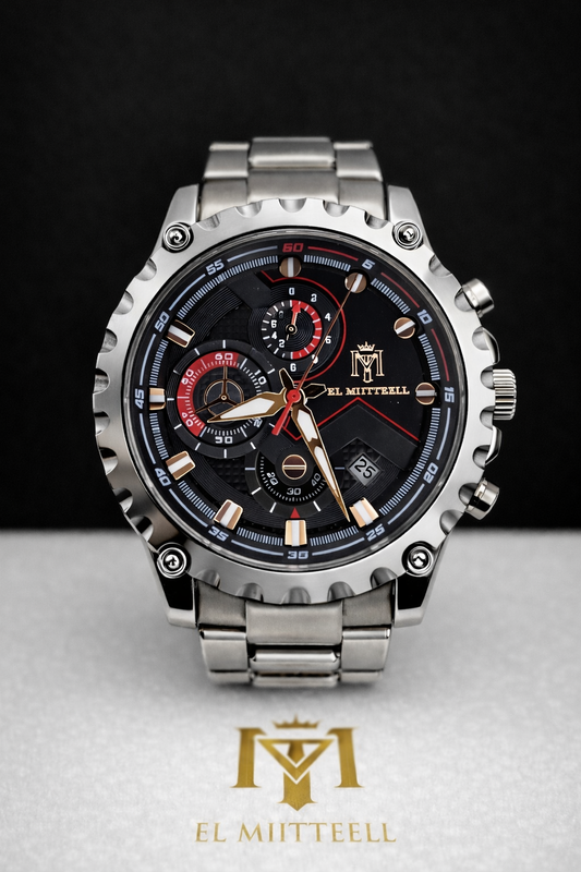 EL MIITTEELL Elite Chronograph – Stainless Steel Black Dial