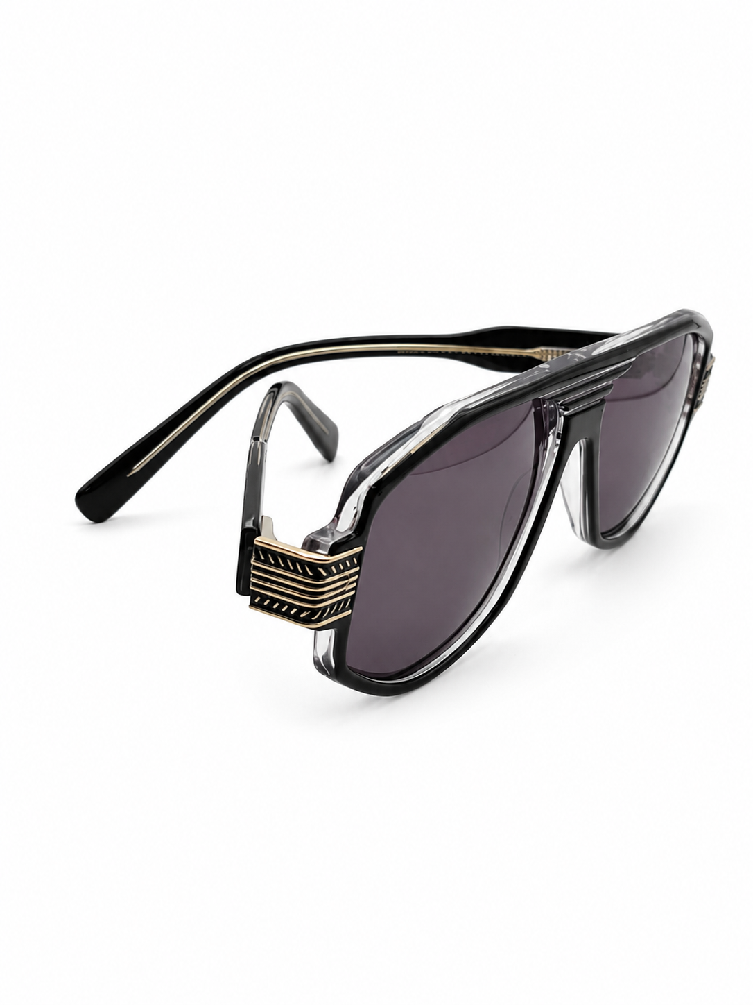 EL MIITTEELL Luxury Square Sunglasses – Black & Gold UV400