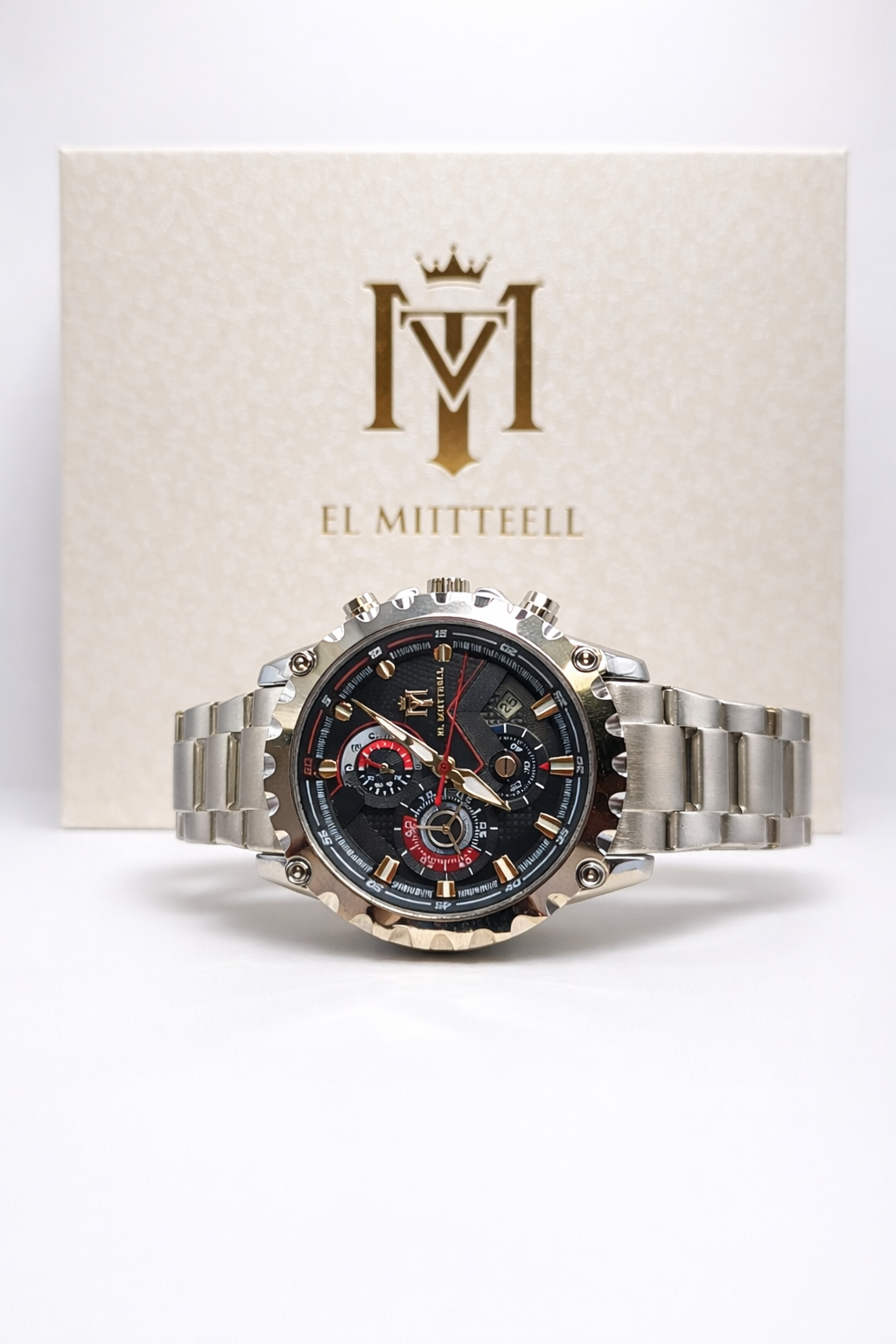 EL MIITTEELL Elite Chronograph – Stainless Steel Black Dial