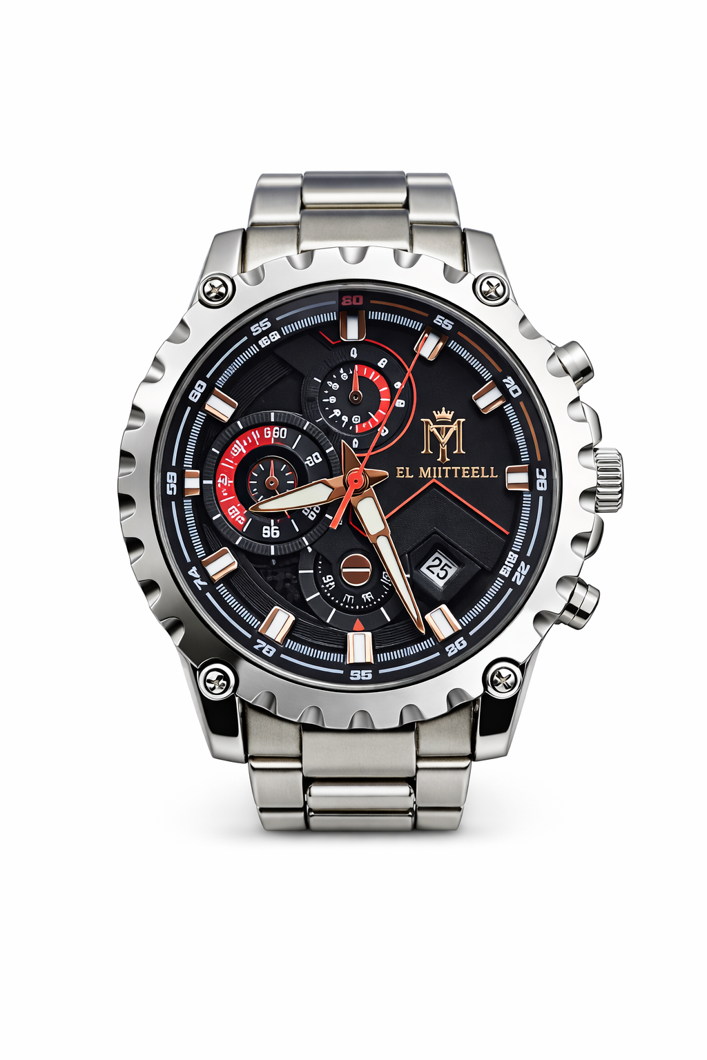 EL MIITTEELL Elite Chronograph – Stainless Steel Black Dial