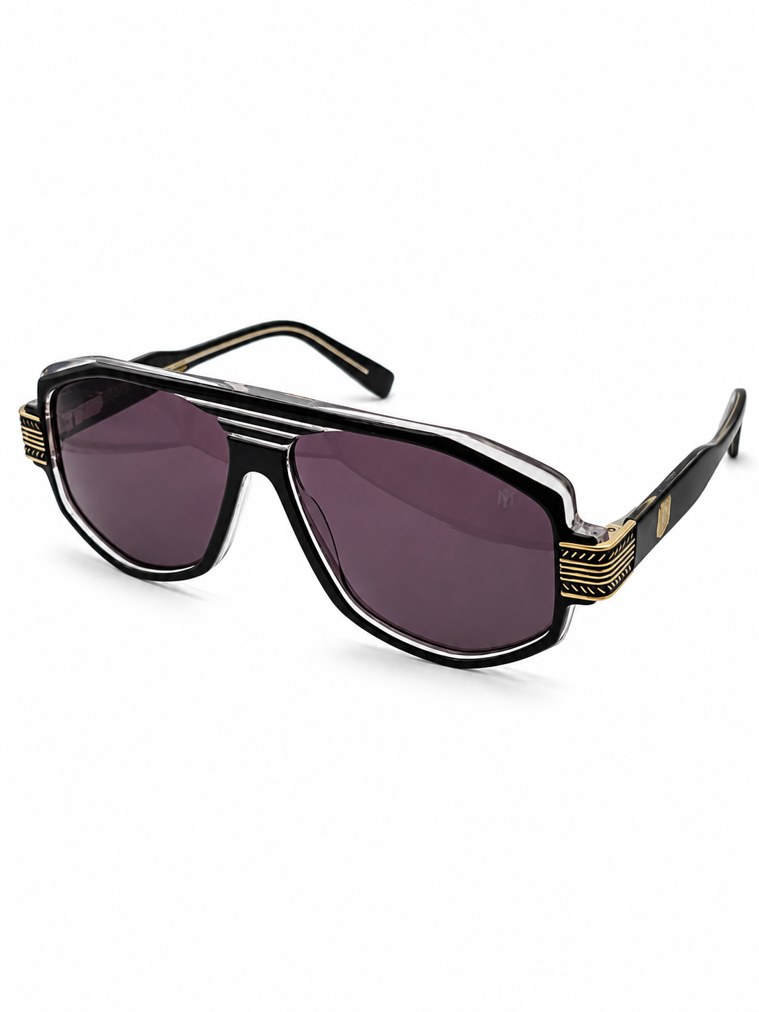 EL MIITTEELL Luxury Square Sunglasses – Black & Gold UV400