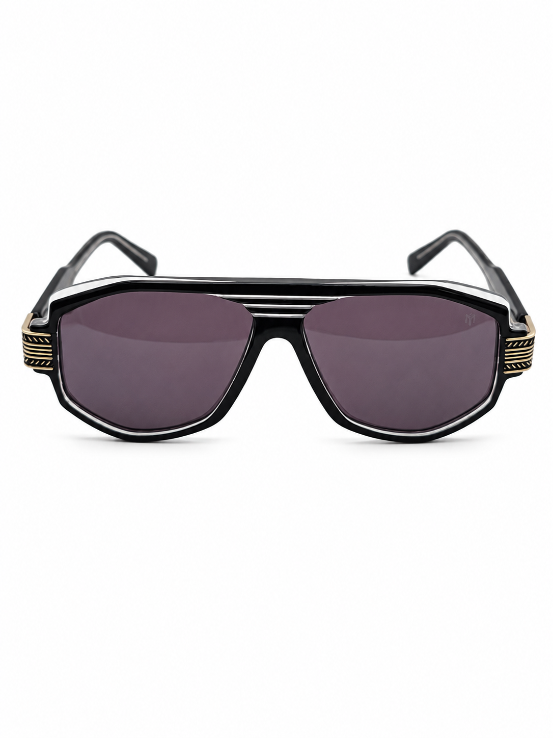 EL MIITTEELL Luxury Square Sunglasses – Black & Gold UV400