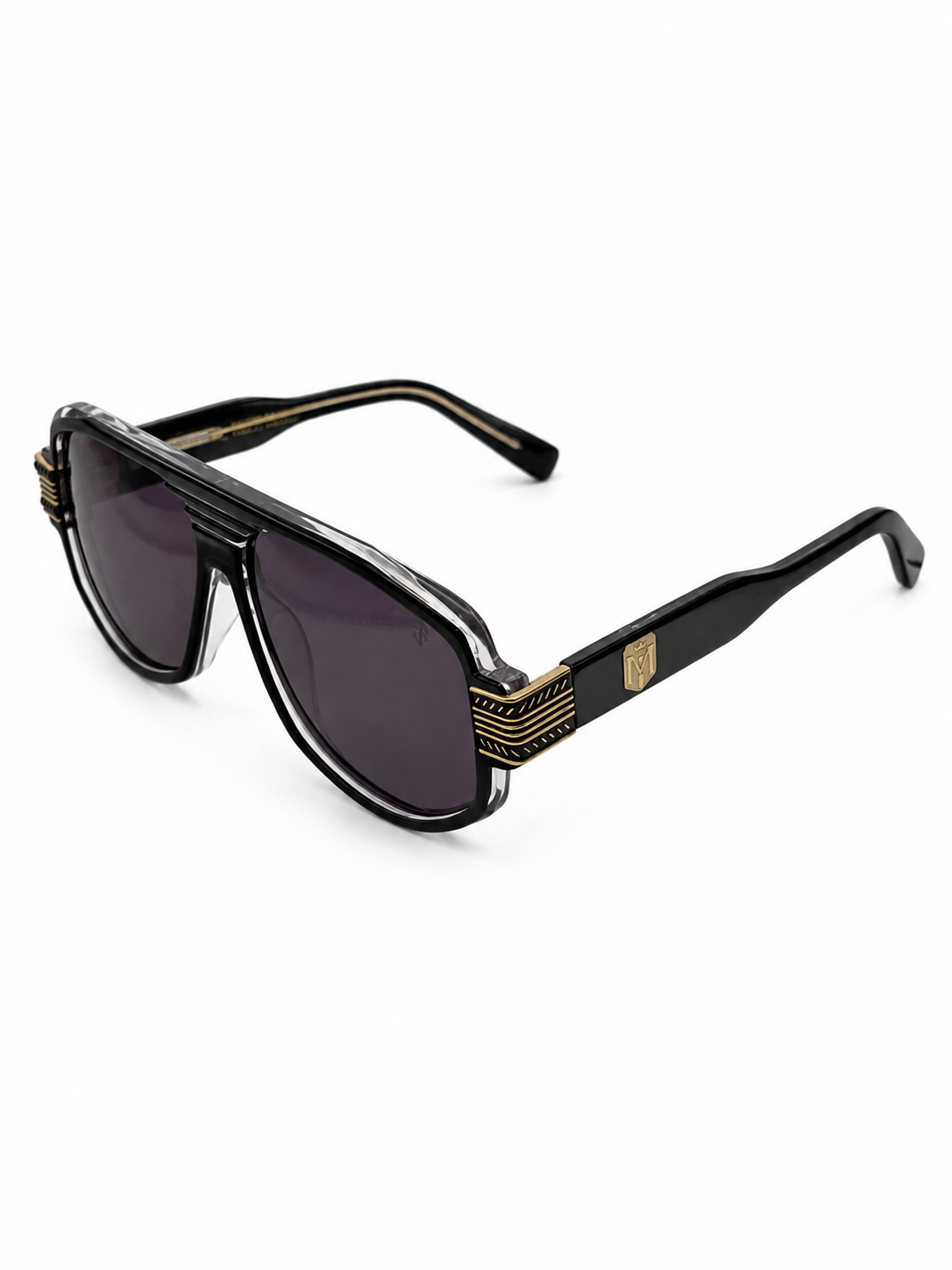 EL MIITTEELL Luxury Square Sunglasses – Black & Gold UV400