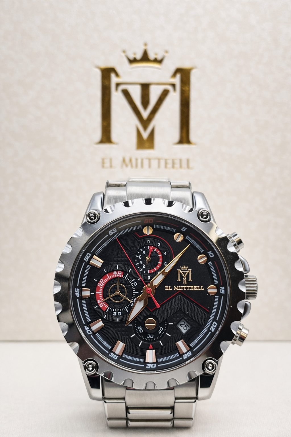 EL MIITTEELL Elite Chronograph – Stainless Steel Black Dial