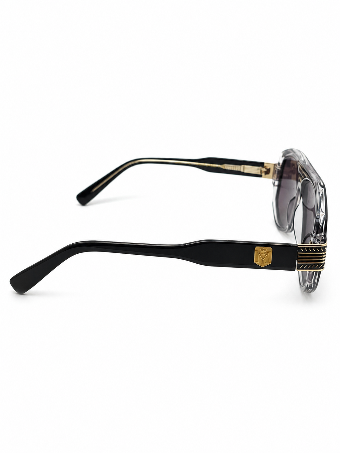 EL MIITTEELL Luxury Square Sunglasses – Black & Gold UV400