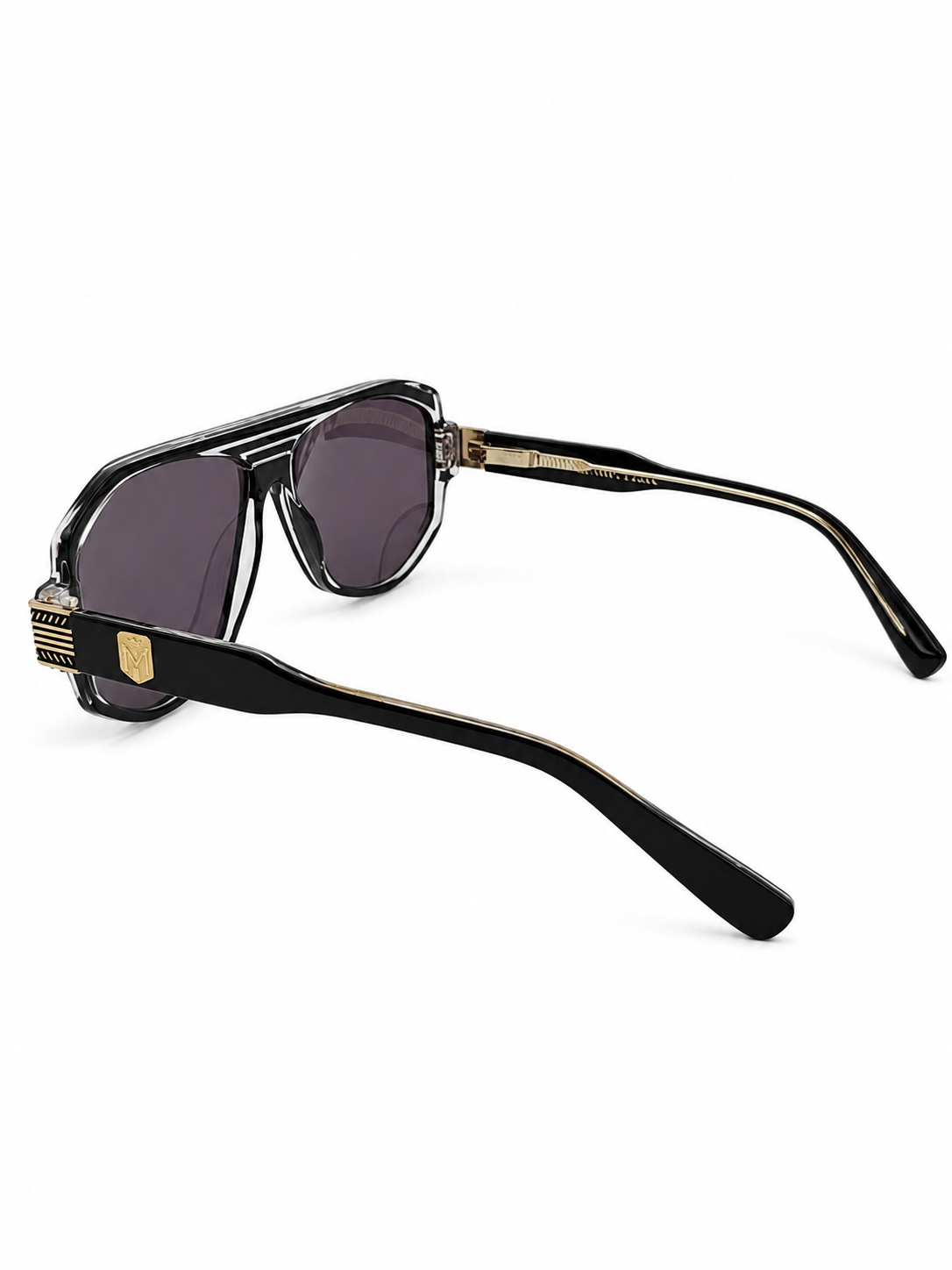 EL MIITTEELL Luxury Square Sunglasses – Black & Gold UV400